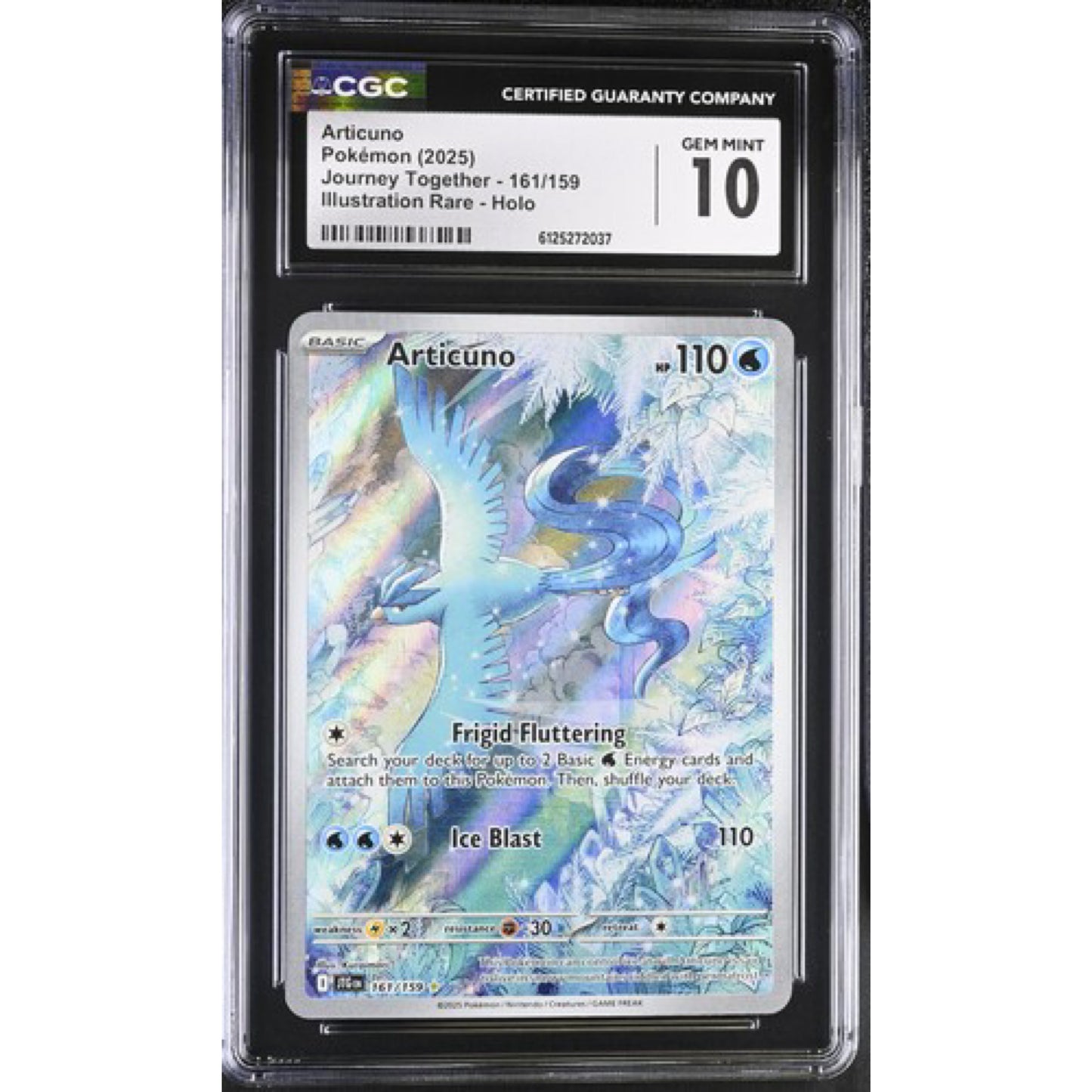 CGC 10 Articuno - Pokemon (2025) Journey Together - 161/159 Illustration Rare - Holo