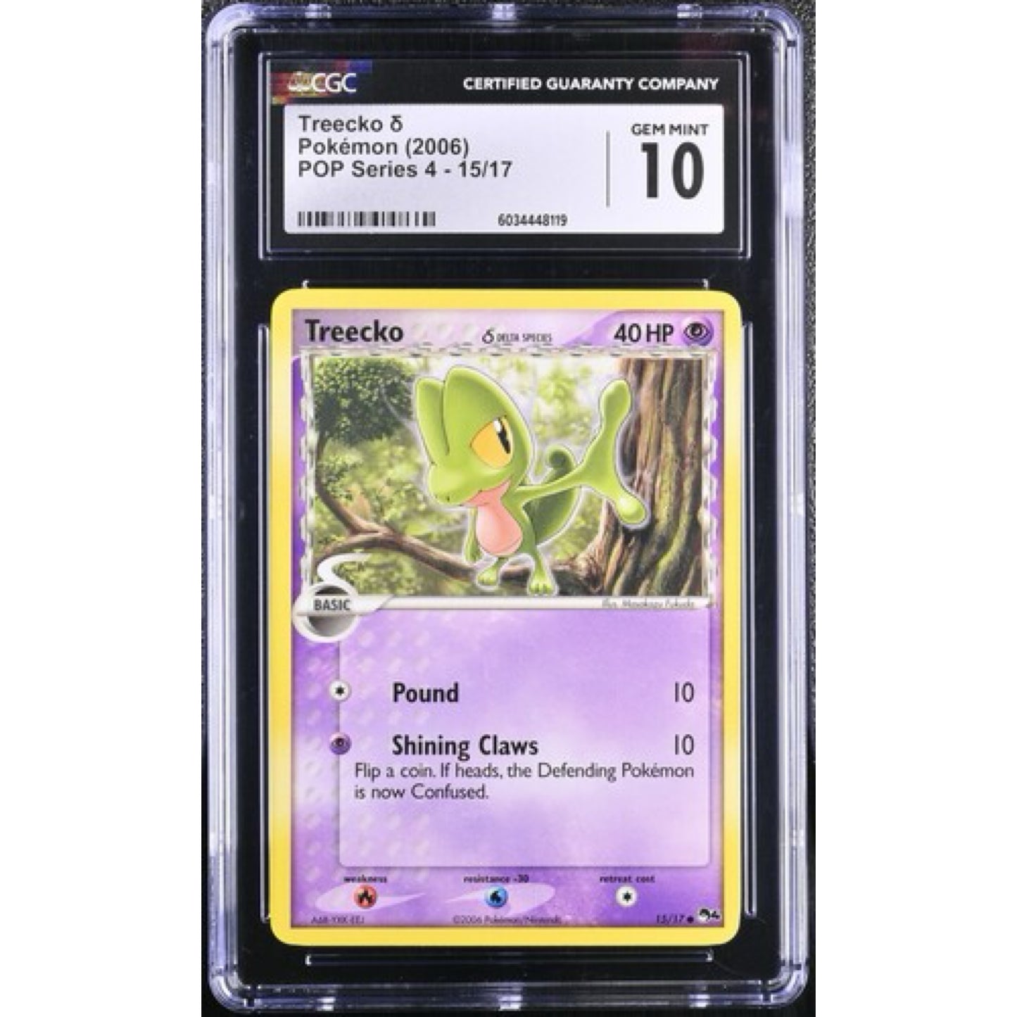 CGC 10 Treecko - Pokemon (2006) POP Series 4 - 15/17