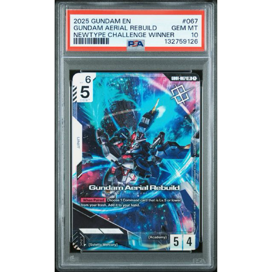 2025 GUNDAM PROMOS #067 GUNDAM AERIAL REBUILD NEWTYPE CHALLENGE-WINNER PSA10