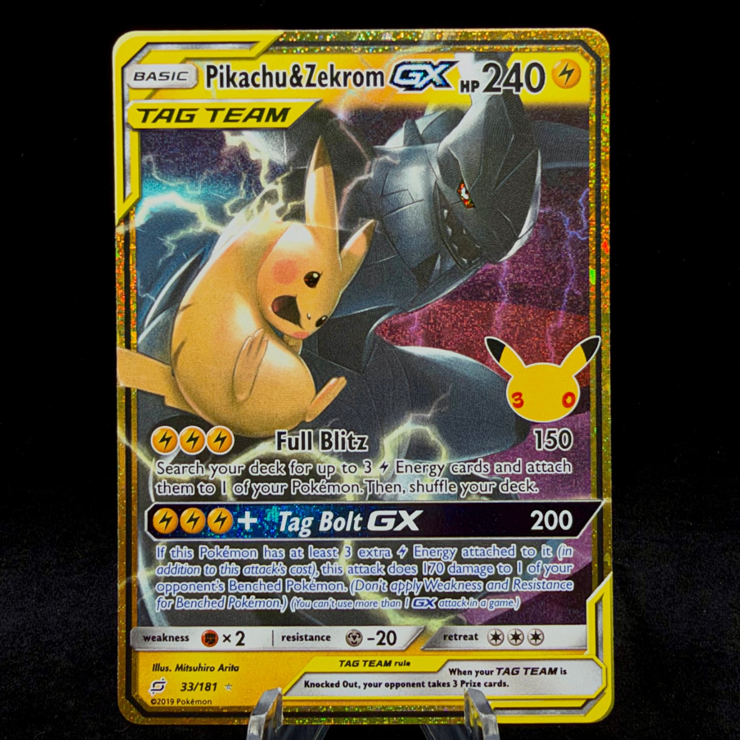 Pikachu & Zekrom GX - ME: 30th Celebration Classic Collection Single Card