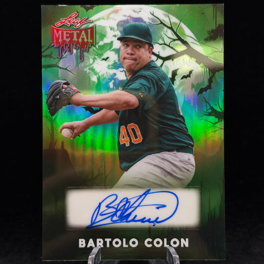 Leaf Metal Horror! Autograph Bartolo Colon 2 Of 5 Single Card [W/ One Touch Magnetic Case]