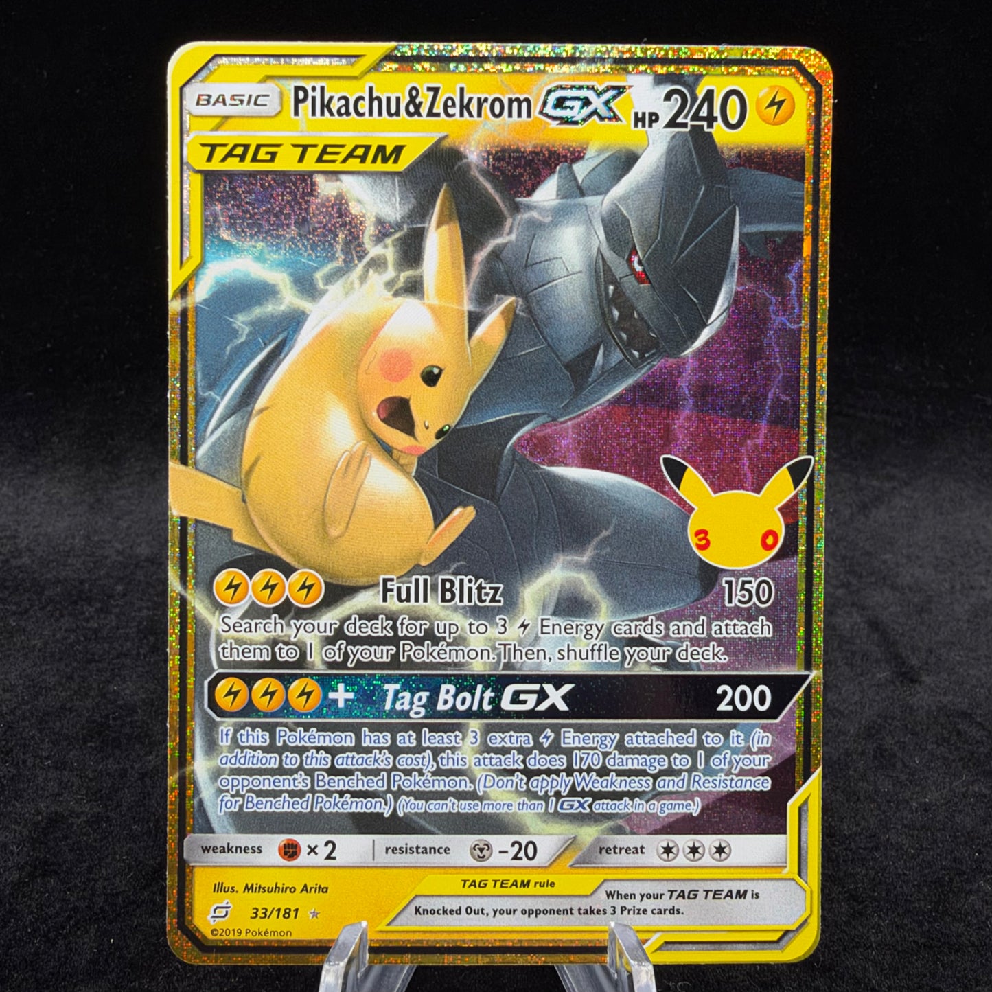 Pikachu & Zekrom GX - ME: 30th Celebration Classic Collection Single Card
