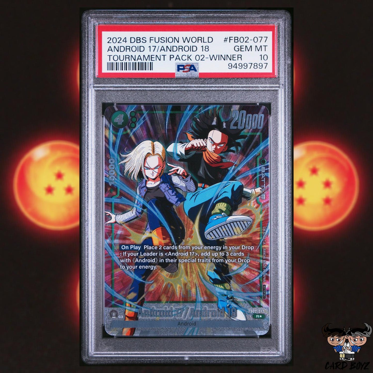 PSA 10: Android 17/Android 18 Tournament Pack 02 Winner Fusion World FB02