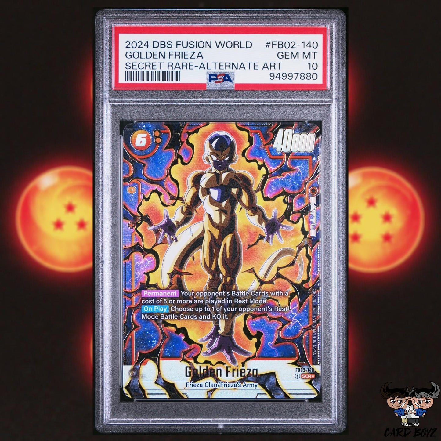 PSA10: Golden Frieza SCR Alt Art Fusion World FB02