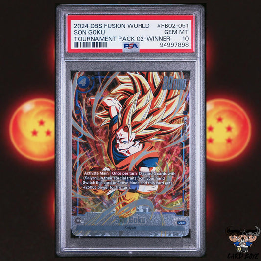 PSA 10: Son Goku Tournament Pack 02 Winner Fusion World FB02